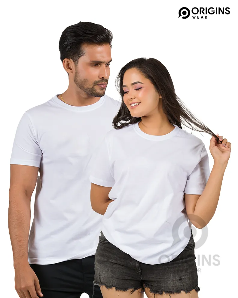 pure White Cotton T Shirt