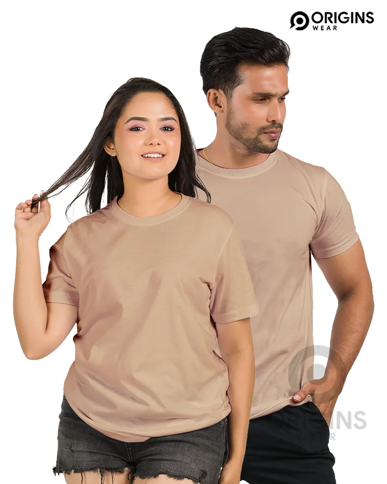 Beige Colour Unisex Cotton T-shirt