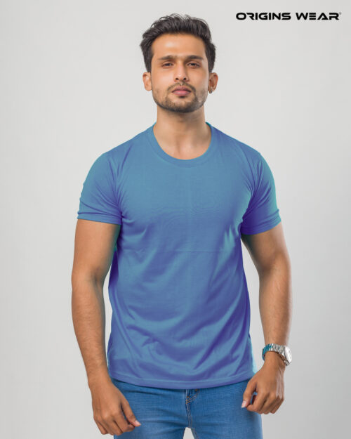 Ice Blue Cotton T-Shirt