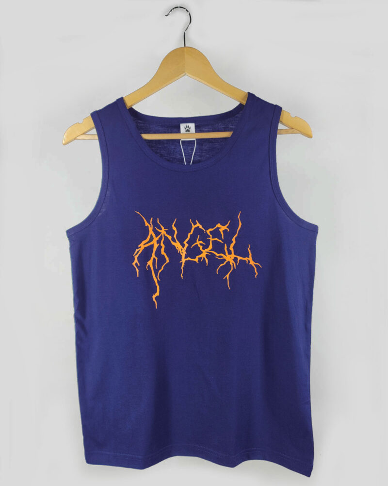 Men's Skinny Cotton Navy Blue Arm cut Tank Top