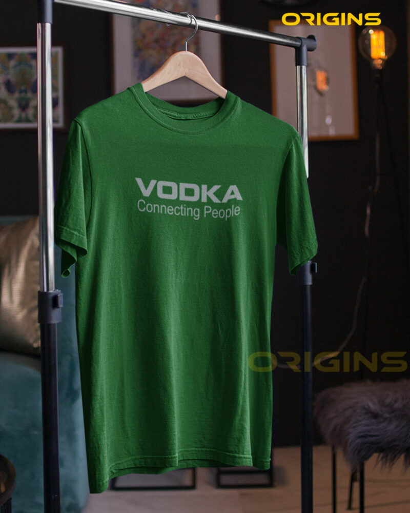 VODKA  Army Green Cotton T-Shirt Unisex