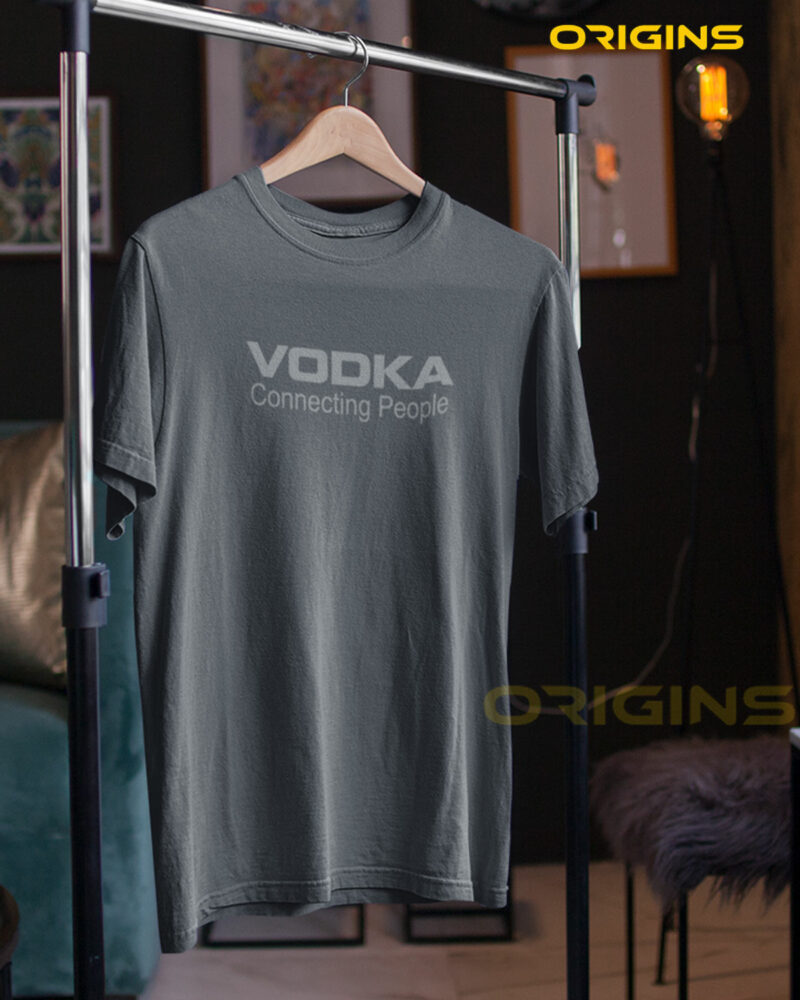 VODKA Charcoal Gray Cotton T-Shirt Unisex