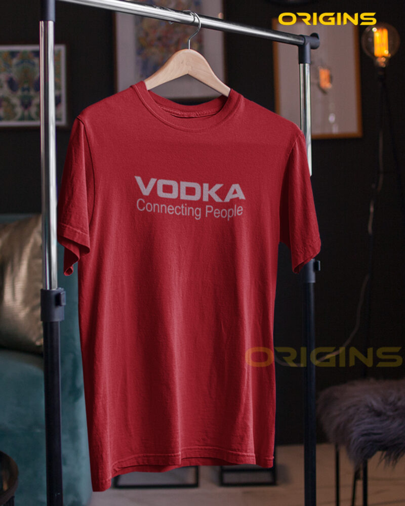 VODKA Maroon Cotton T-shirt Unisex