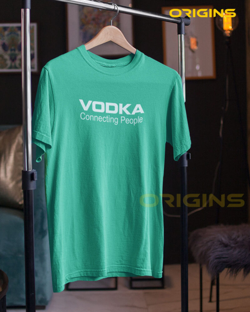 VODKA Damro Green Cotton T-Shirt