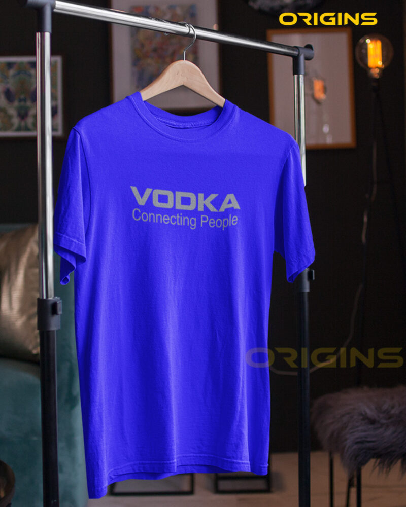 VODKA Royal Blue Cotton T-Shirt Unisex