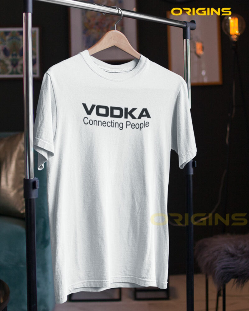 VODKA White Cotton T-Shirt Unisex