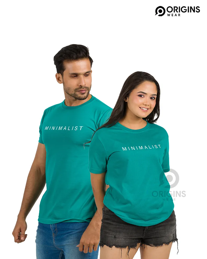 MINIMALIST Letter Printed Damro Green Colour Cotton T-Shirt