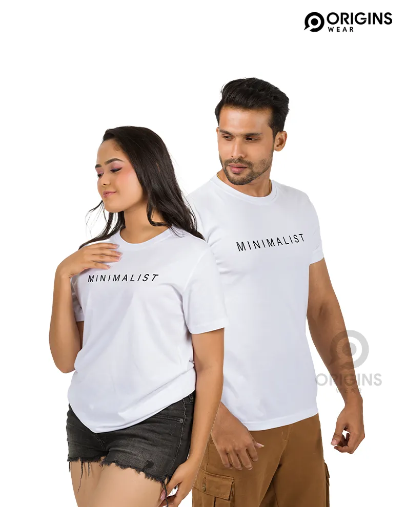 MINIMALIST Letter Printed White Colour Cotton T-Shirt