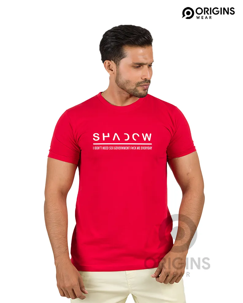SHADOW Letter Printed Scarlet Red Colour Cotton T-Shirt