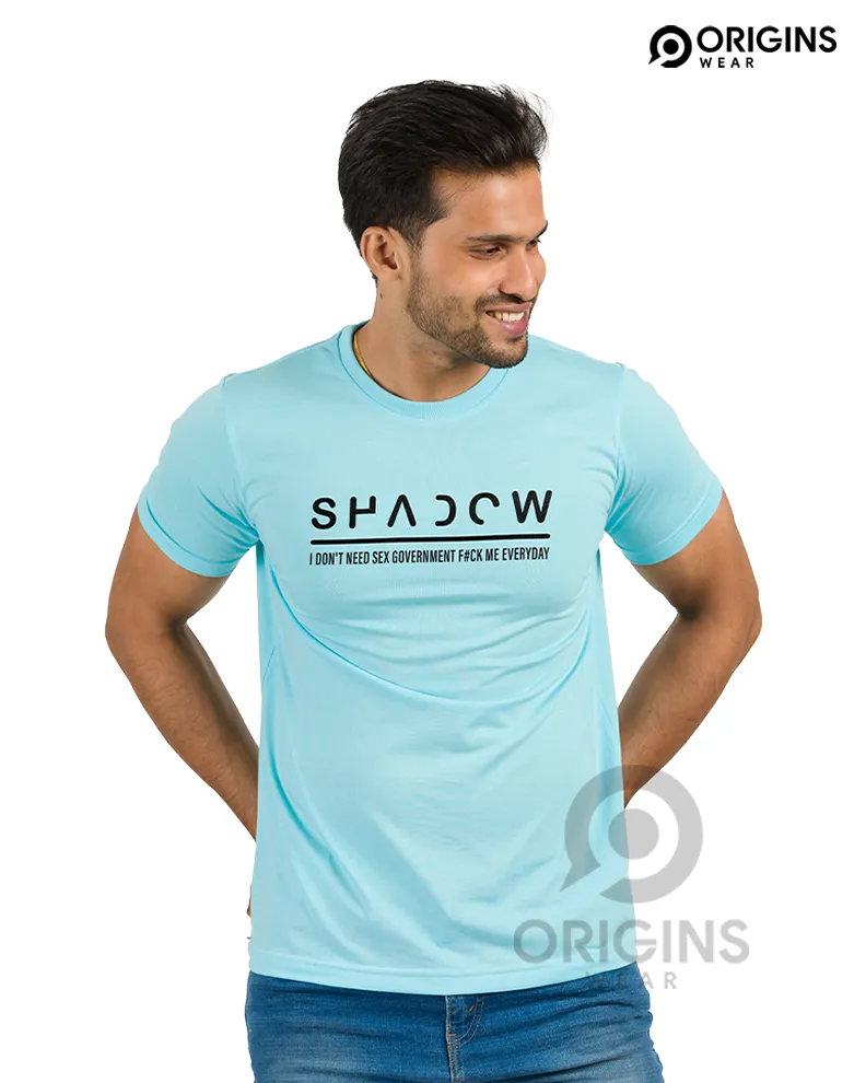 SHADOW Letter Printed Sky Blue Colour Cotton T-Shirt