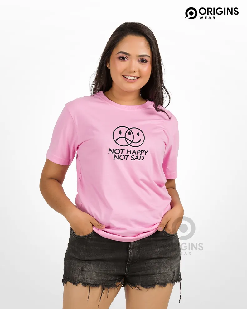 HappySad Mood Printed Taffy Pink Colour Cotton T-Shirt