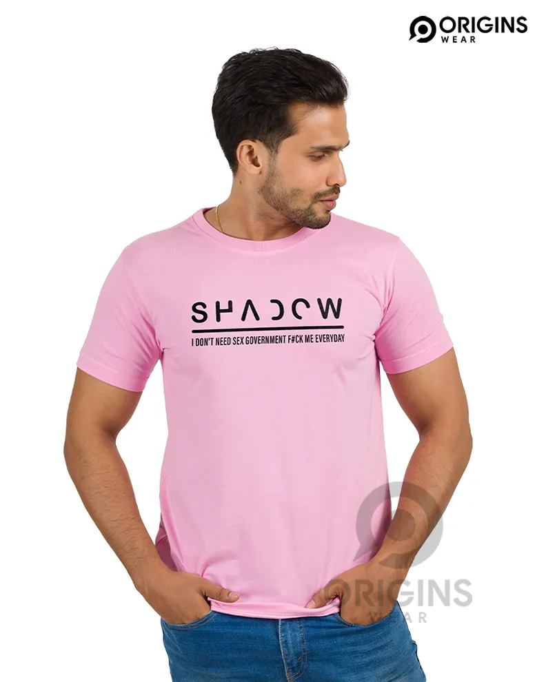 SHADOW Letter Printed Taffy Pink Colour Cotton T-Shirt