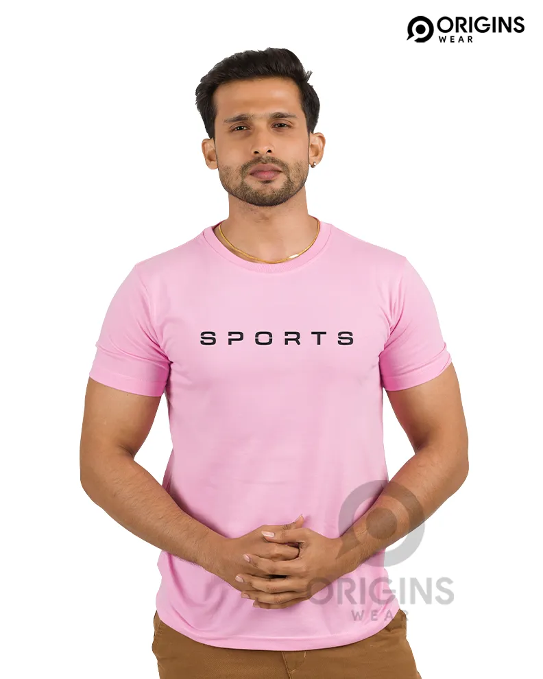 SPORTS Taffy Pink Colour Premium Cotton T-Shirt