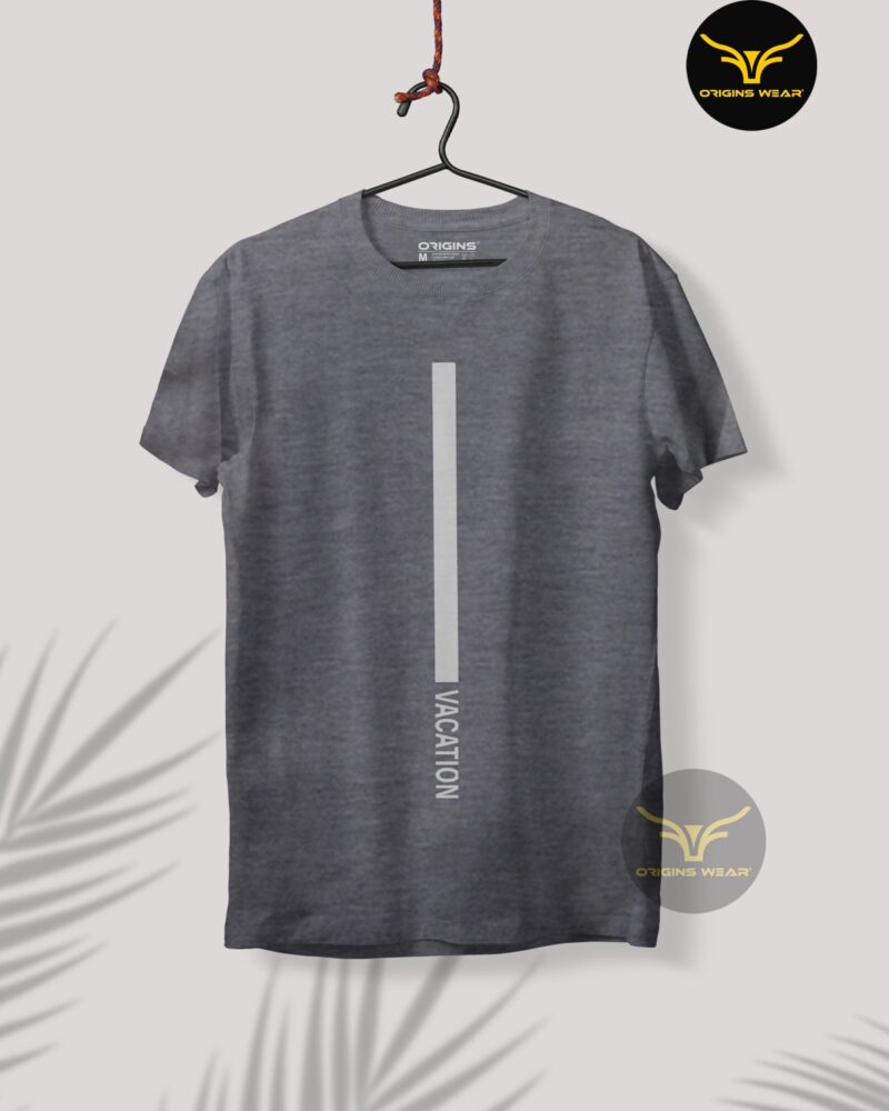 Vacation Charcoal Gray Colour Unisex Premium Cotton T-Shirt