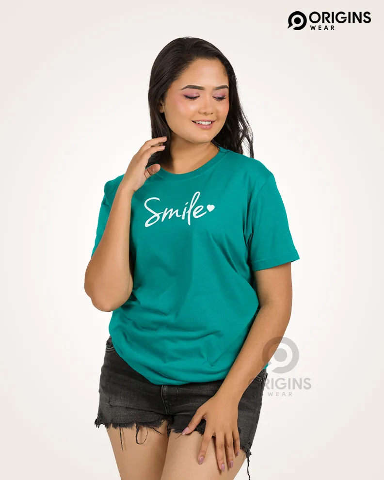 Smile Damro Green Colour Unisex Premium Cotton T-Shirt