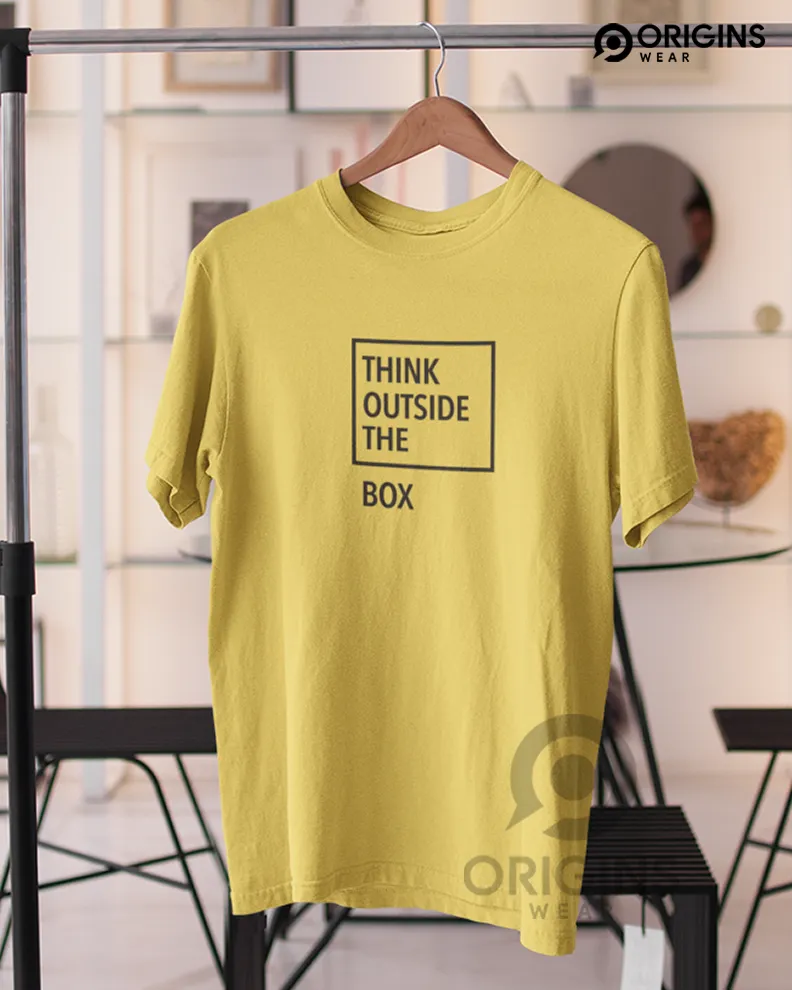 THINK Lemon Yellow Colour Unisex Premium Cotton T-Shirt