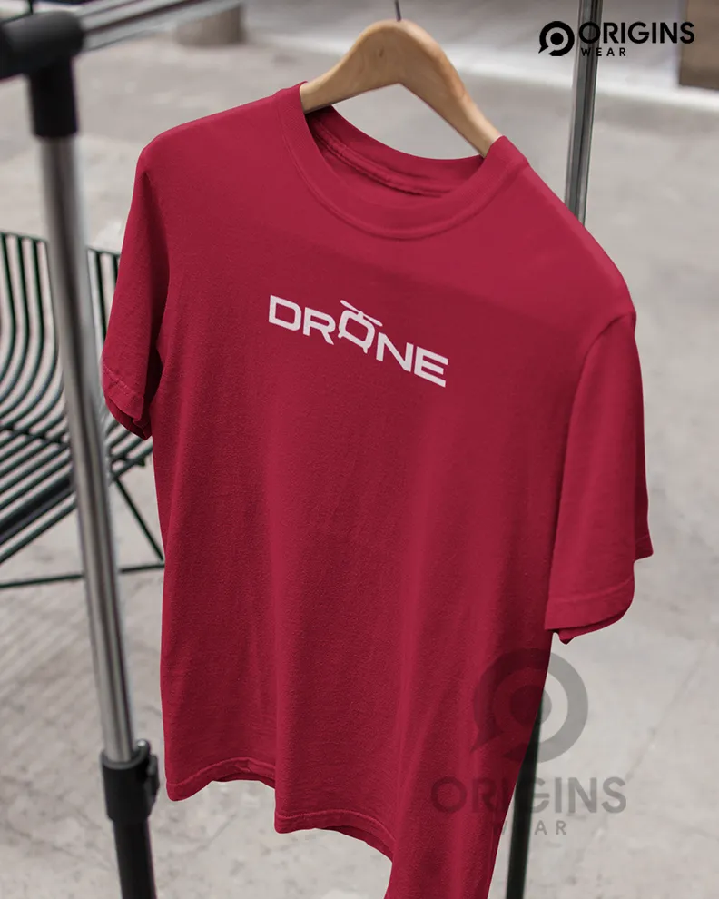Drone Maroon Colour Unisex Premium Cotton T-Shirt