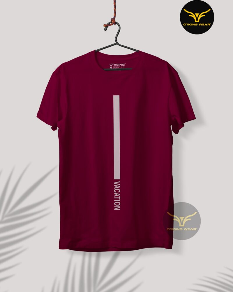 Vacation Maroon Colour Unisex Premium Cotton T-Shirt - XXXL