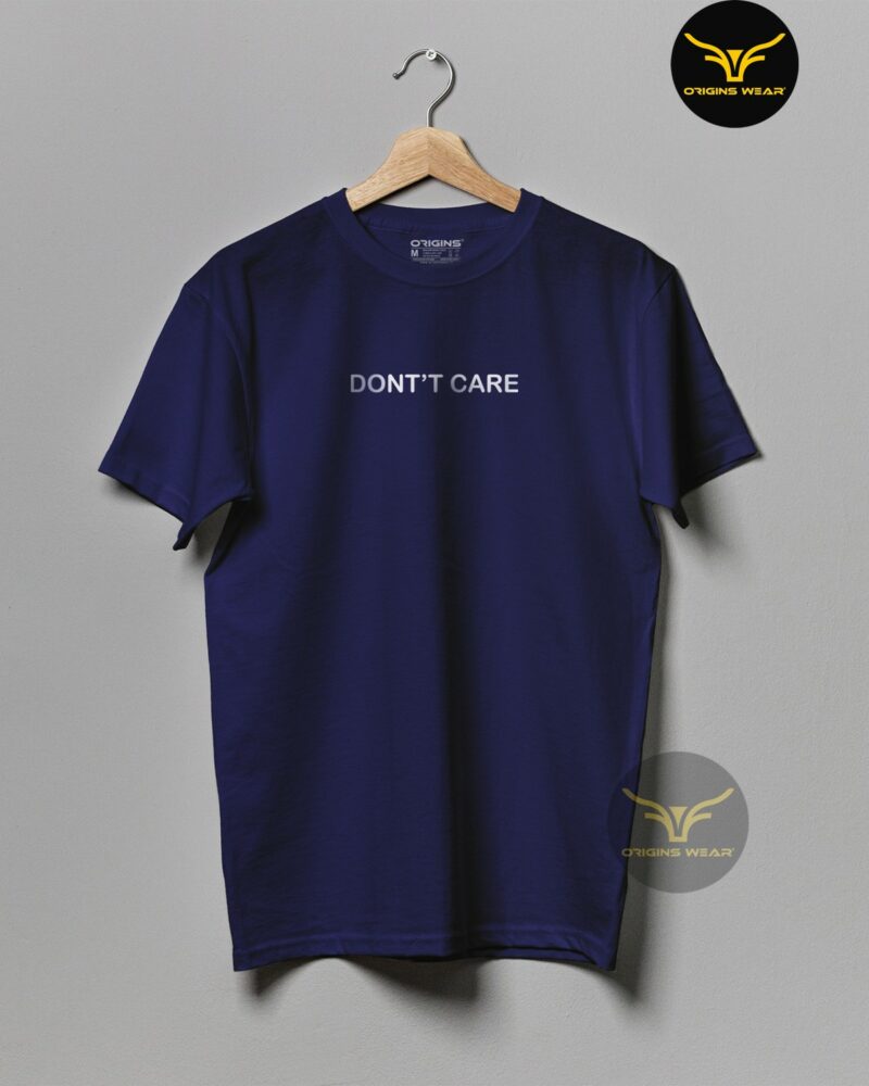 DONT'T-CARE Navy Blue Colour Unisex Premium Cotton T-Shirt