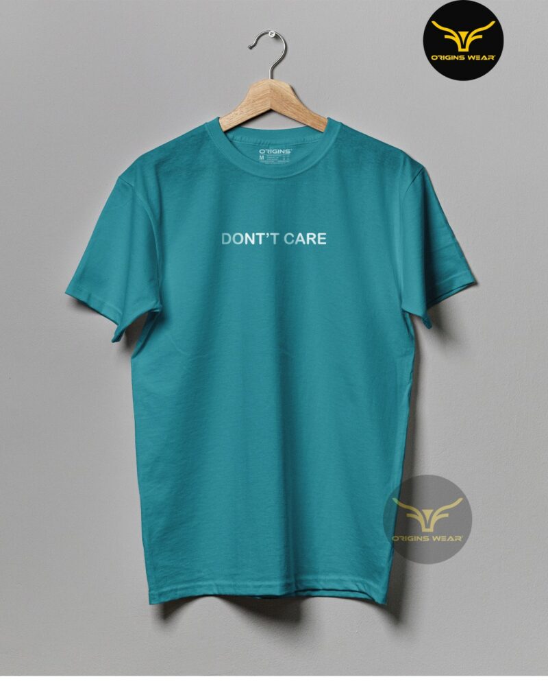DONT'T-CARE Pine Green Colour Unisex Premium Cotton T-Shirt