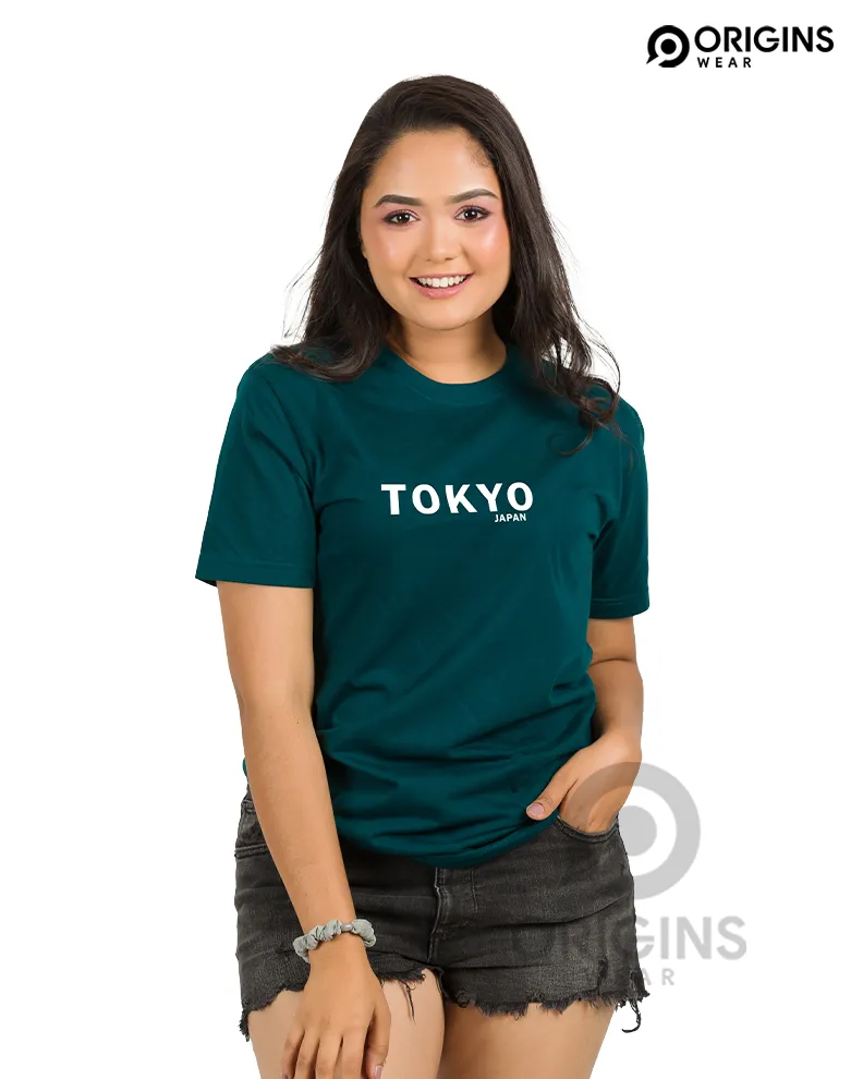 TOKYO Pine Green Colour Unisex Premium Cotton T-Shirt