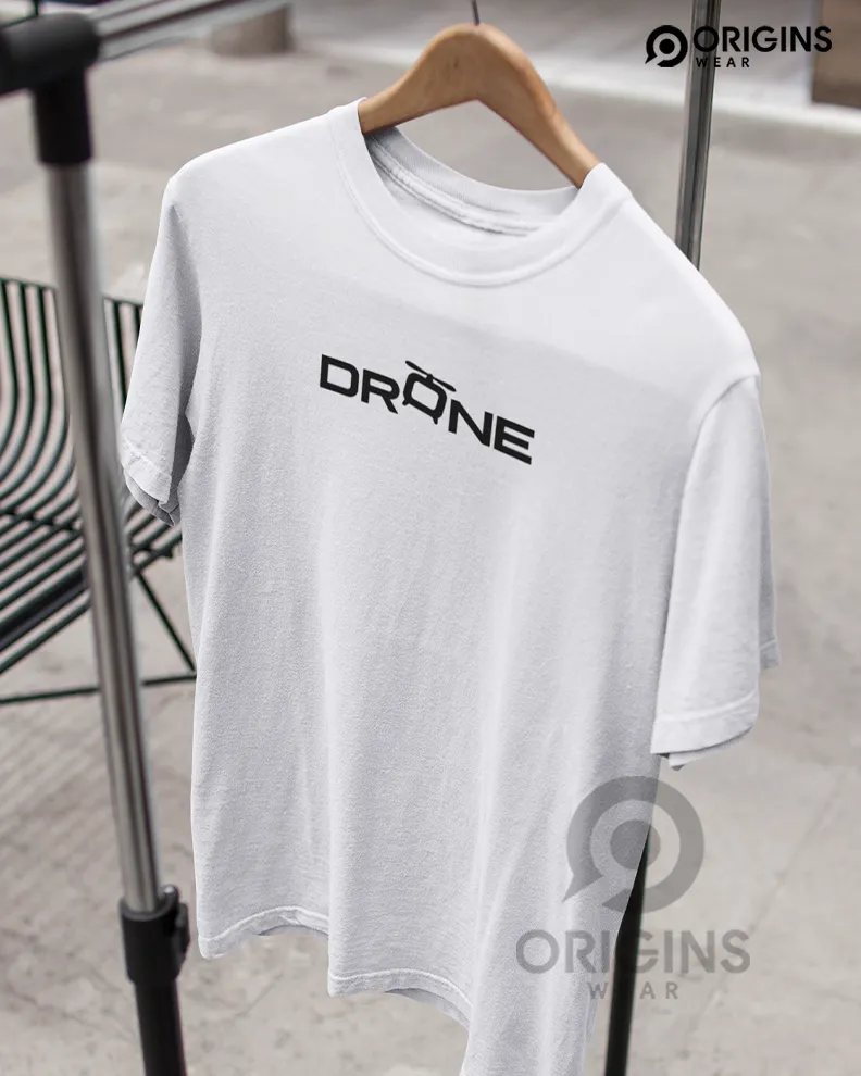 Drone White Colour Unisex Premium Cotton T-Shirt