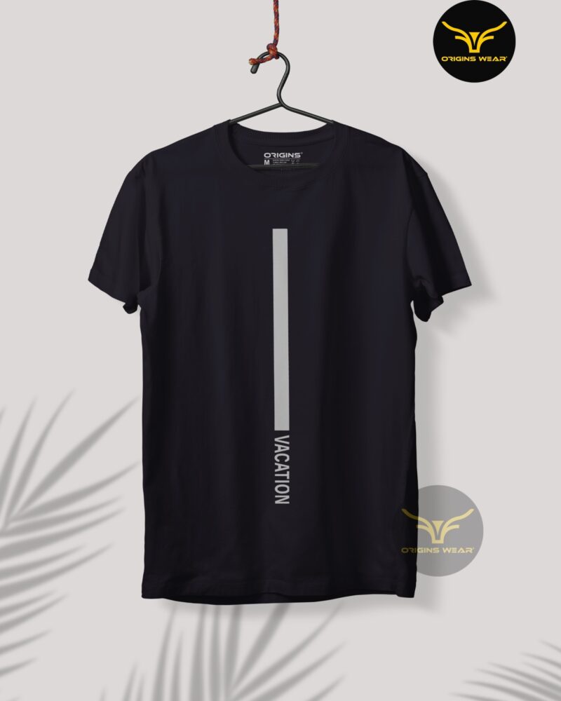 Vacation Raven Black Colour Unisex Premium Cotton T-Shirt