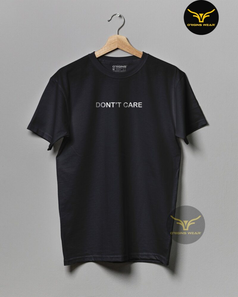 DONT'T-CARE Raven Black  Colour Unisex Premium Cotton T-Shirt