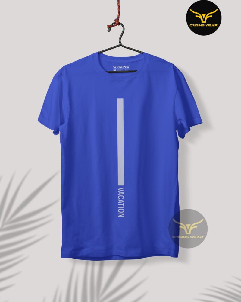 Vacation Royal Blue Colour Unisex Premium Cotton T-Shirt