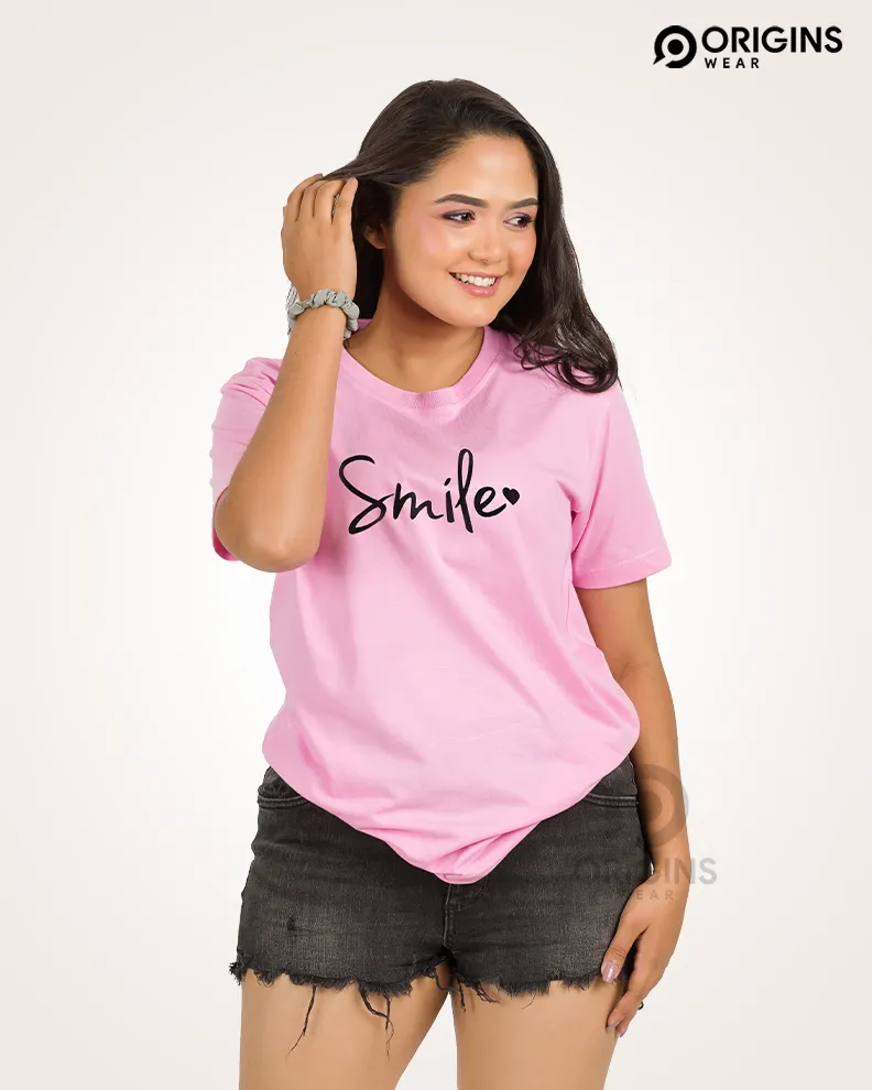 Smile Taffy Pink Colour Unisex Premium Cotton T-Shirt