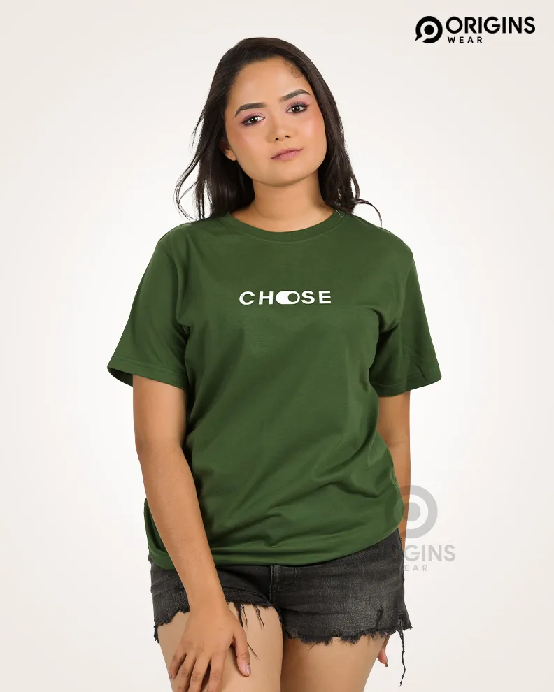 Choose Army Green Colour Unisex Premium Cotton T-Shirt