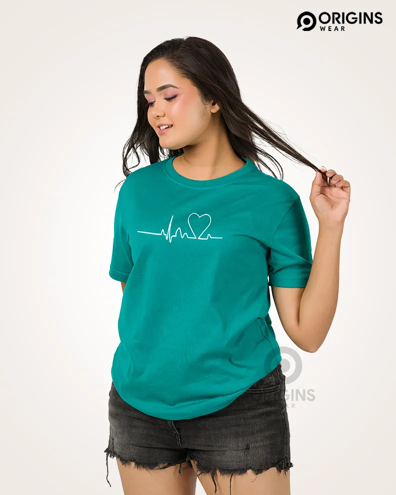 HeartBeat Damro Green Colour Unisex Premium Cotton T-Shirt