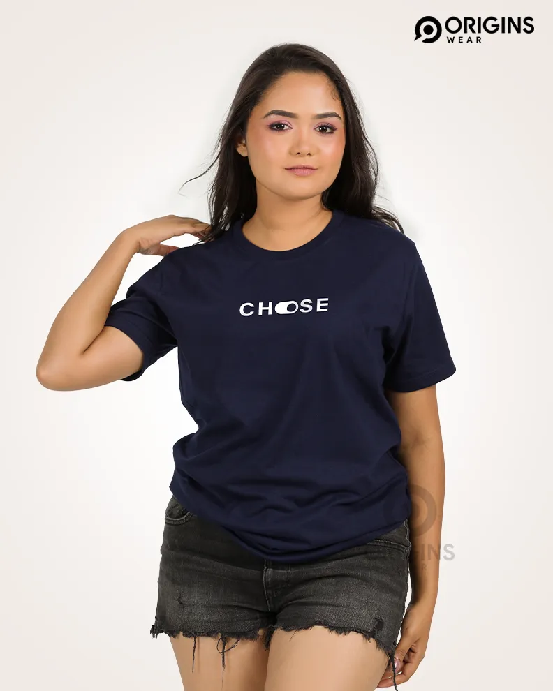 Choose Navy Blue Colour Unisex Premium Cotton T-Shirt