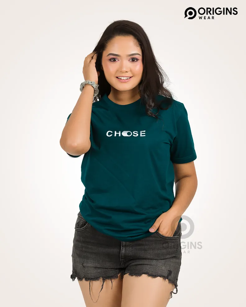 Choose Pine Green Colour Unisex Premium Cotton T-Shirt