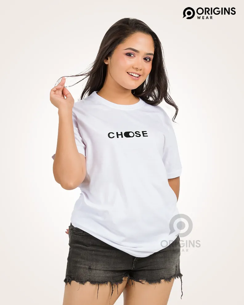 Choose White Colour Unisex Premium Cotton T-Shirt