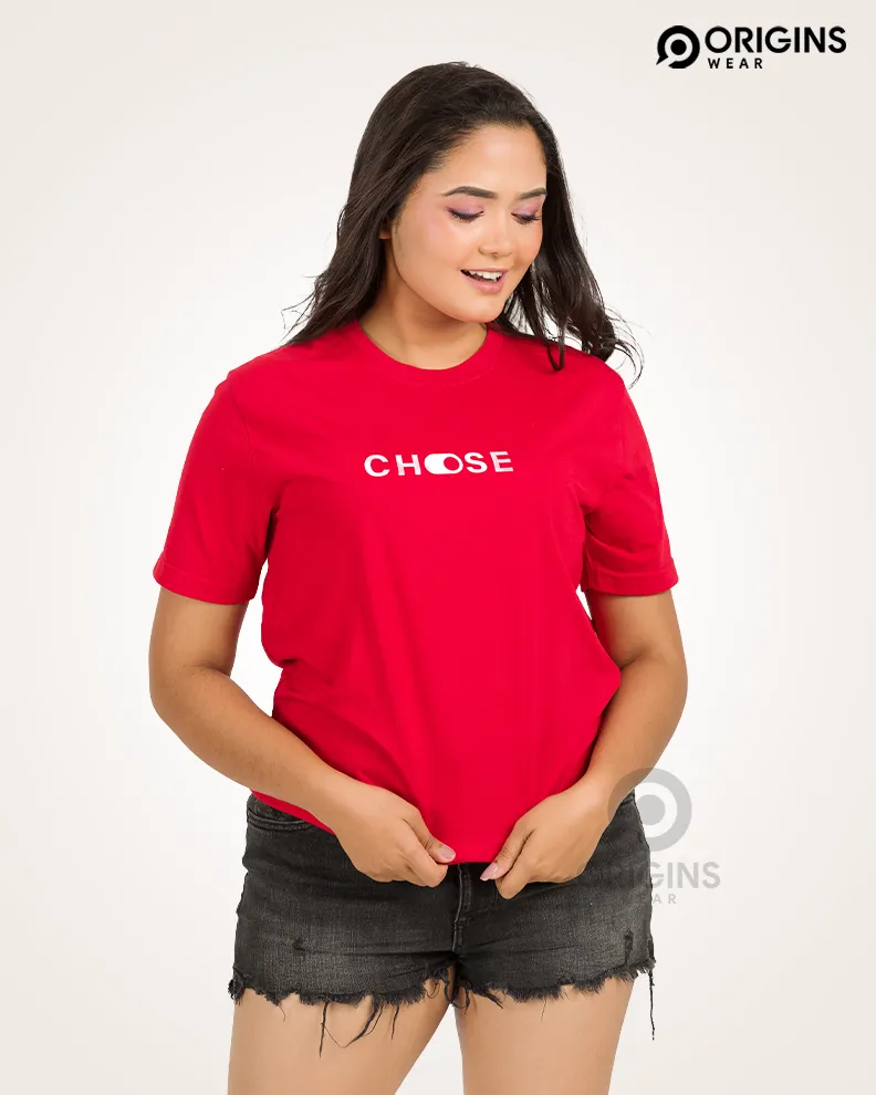Choose Scarlet Red Colour Unisex Premium Cotton T-Shirt