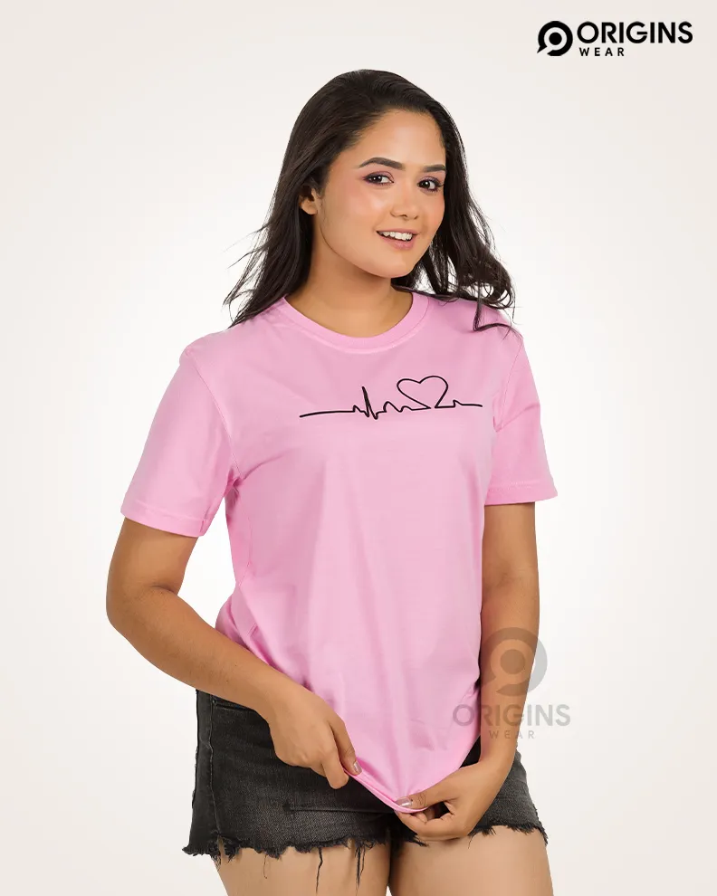 HeartBeatTaffy Pink Colour Unisex Premium Cotton T-Shirt