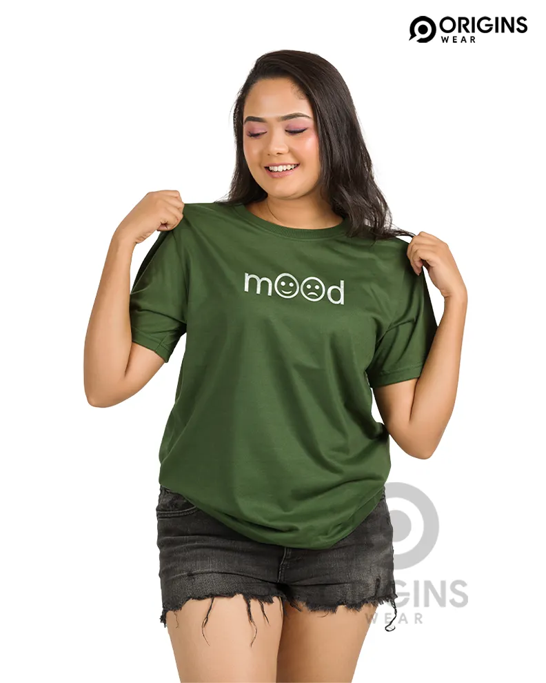 MOOD Army Green Colour Men & Women Premium Cotton T-Shirt