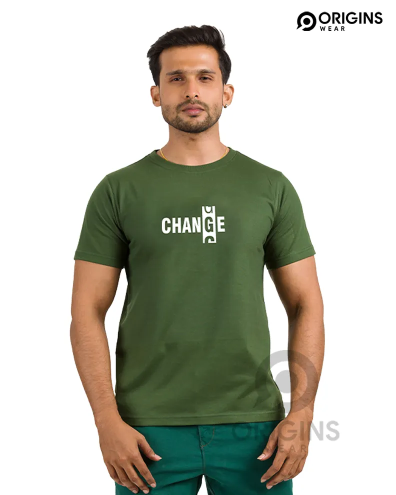 Change Army Green Colour UniSex Premium Cotton T-Shirt
