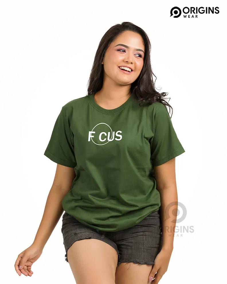 Focus Army Green Colour UniSex Premium Cotton T-Shirt
