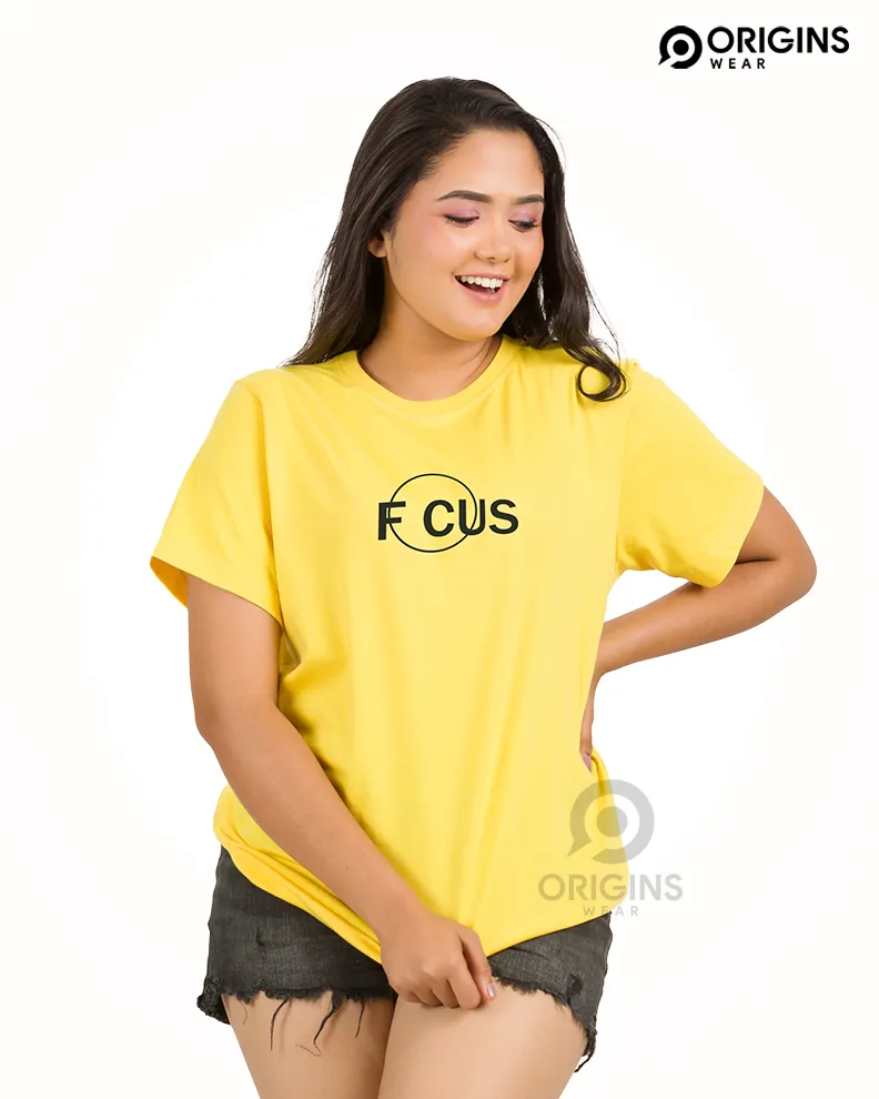 Focus Lemon Yellow Colour UniSex Premium Cotton T-Shirt