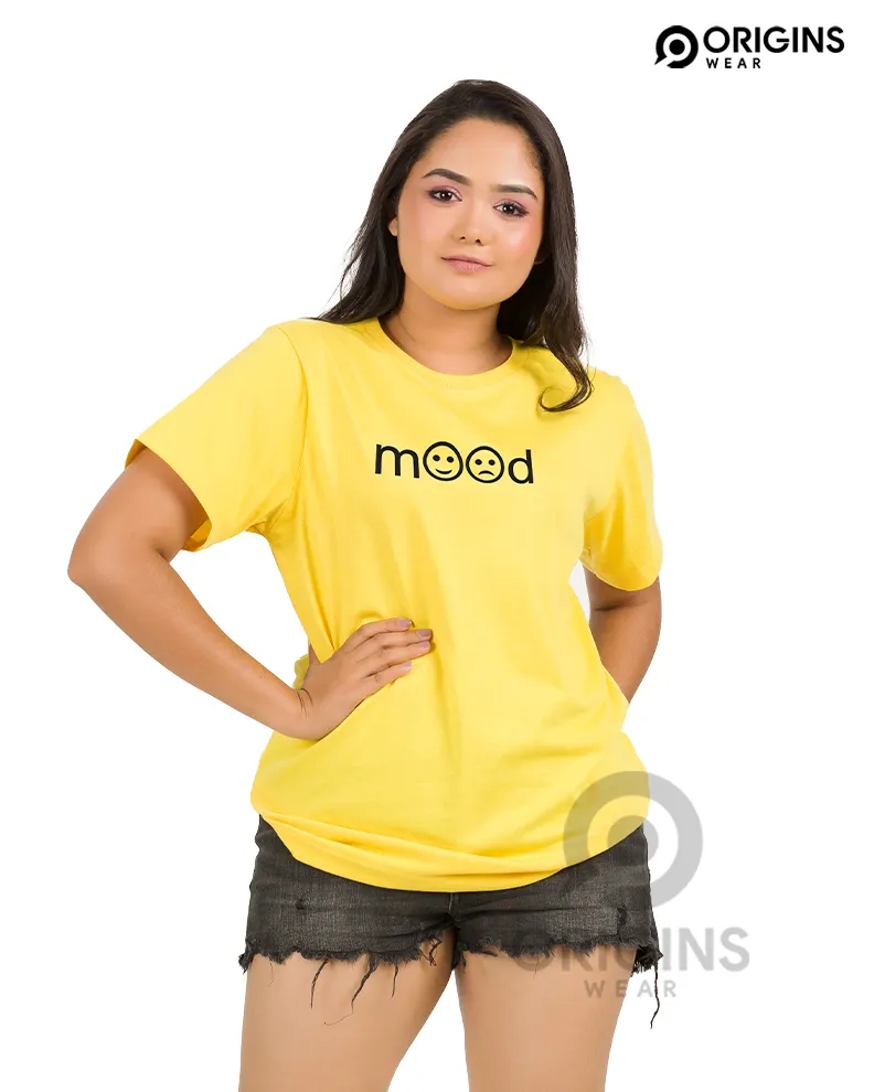 MOOD Lemon Yellow Colour Men & Women Premium Cotton T-Shirt