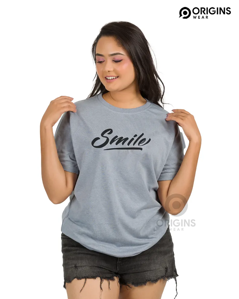Smile! letter - Light Ash Colour Men & Women Premium Cotton T-Shirt