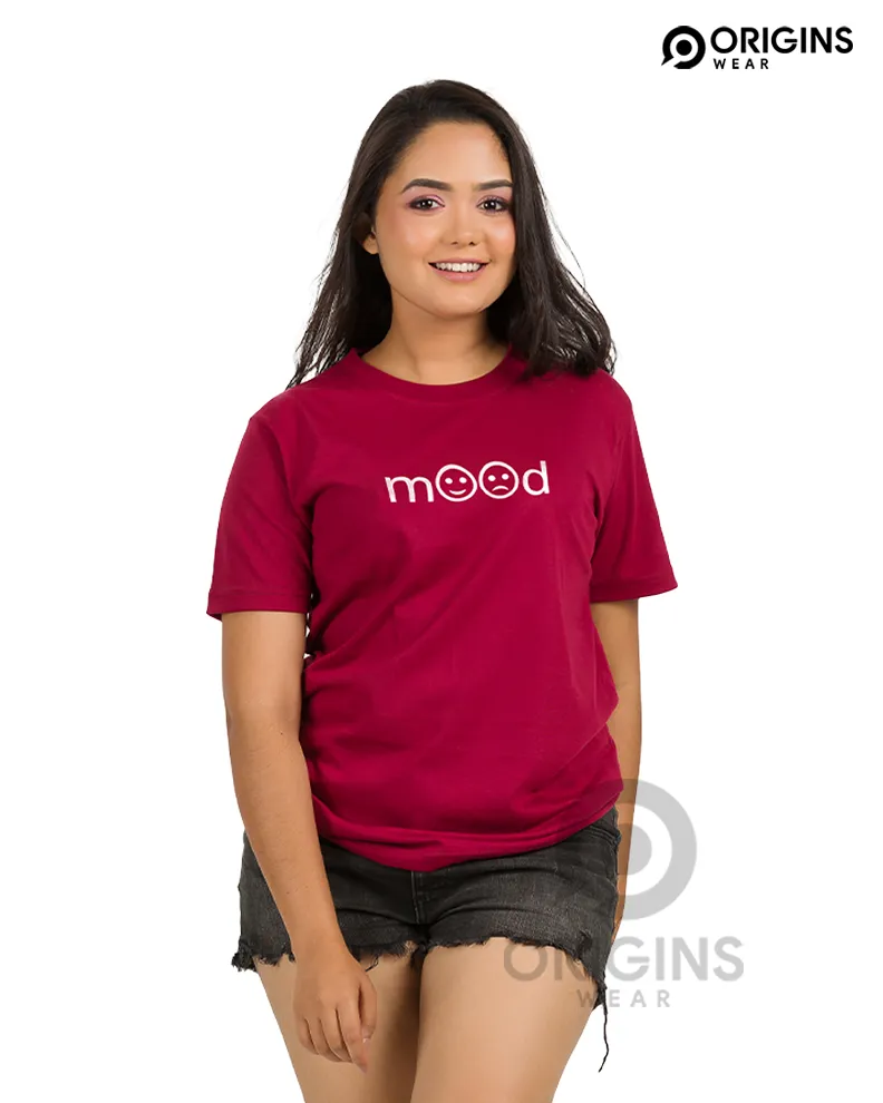 MOOD Maroon Colour Men & Women Premium Cotton T-Shirt
