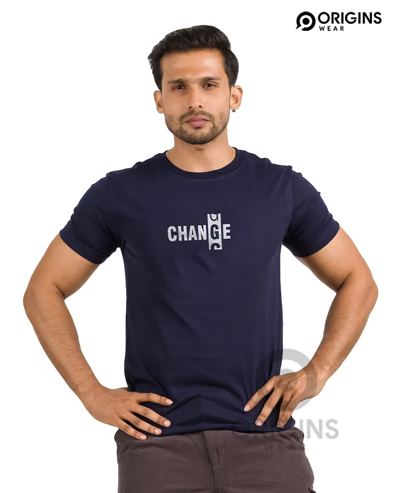 Change Navy Blue Colour UniSex Premium Cotton T-Shirt