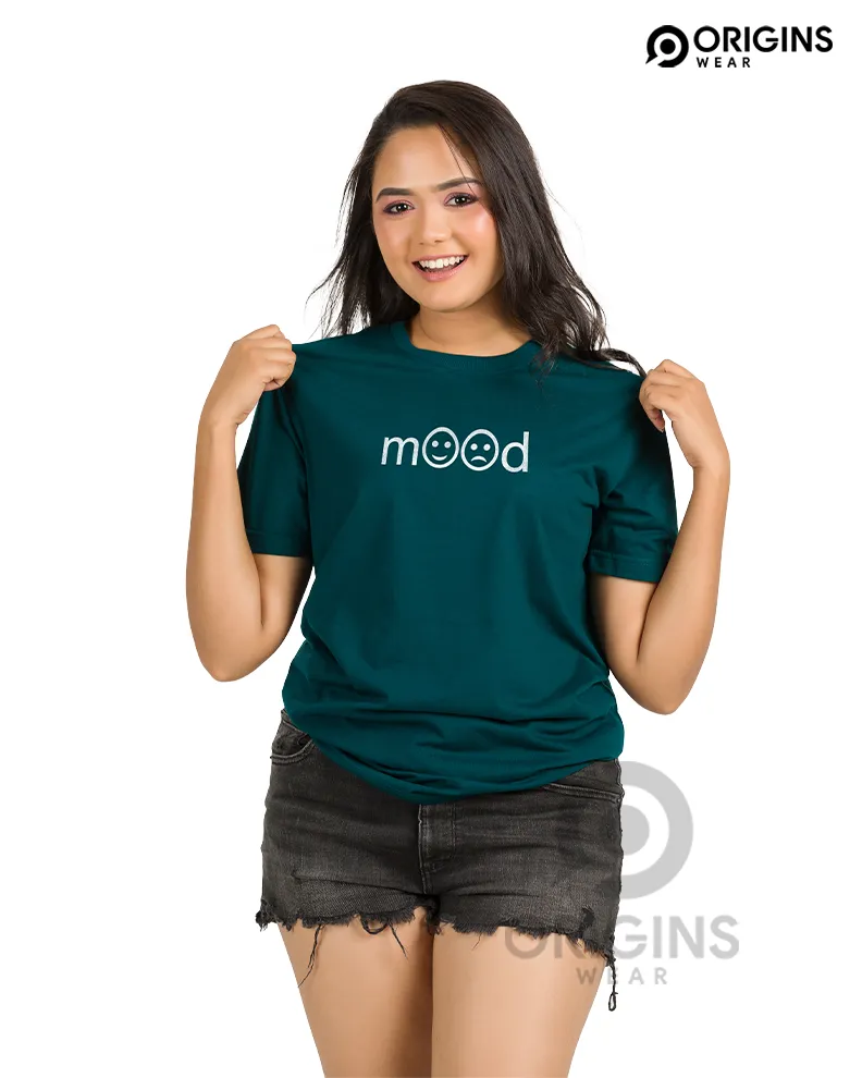MOOD Pine Green Colour Men & Women Premium Cotton T-Shirt