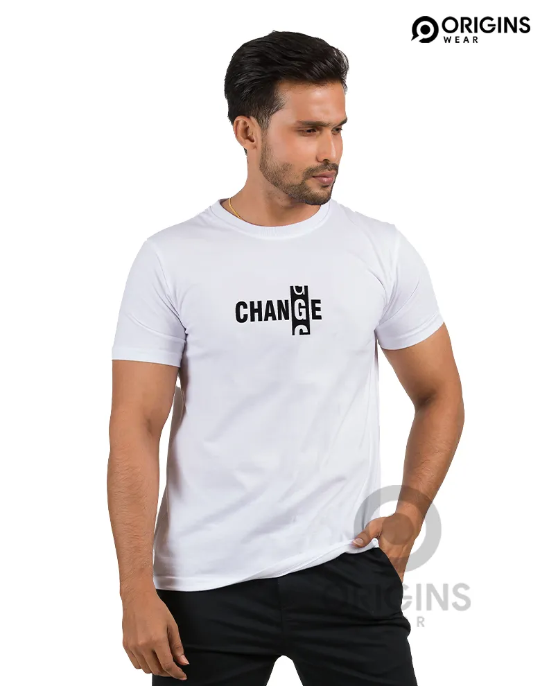 Change Pure White Colour UniSex Premium Cotton T-Shirt
