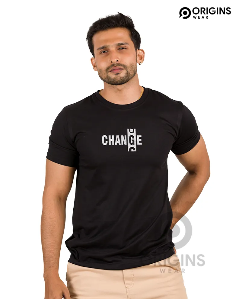 Change Raven Black Colour UniSex Premium Cotton T-Shirt