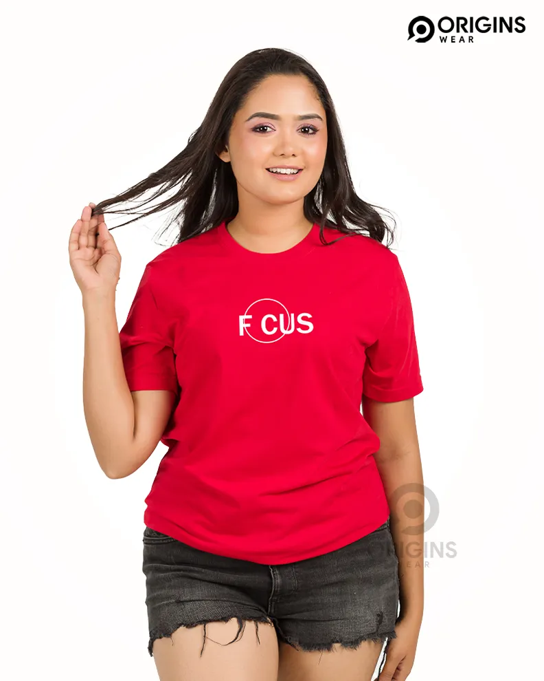 Focus Scarlet Red Colour UniSex Premium Cotton T-Shirt