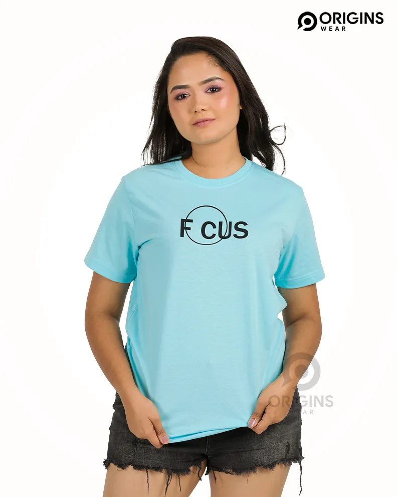 Focus Sky Blue Colour UniSex Premium Cotton T-Shirt